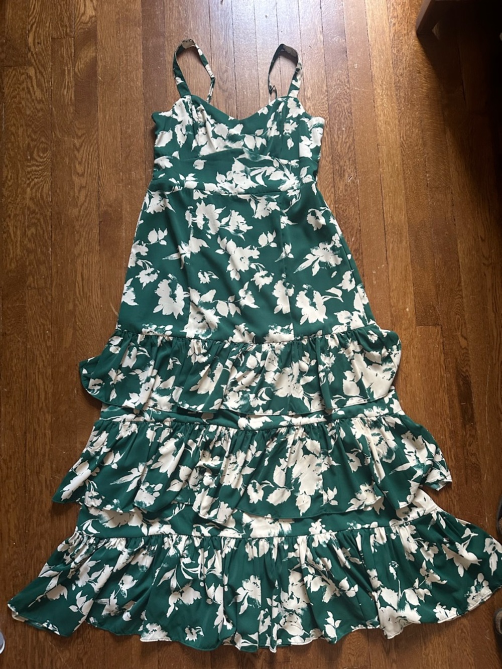 Abercrombie & Fitch Green and White Floral Maxi Dress